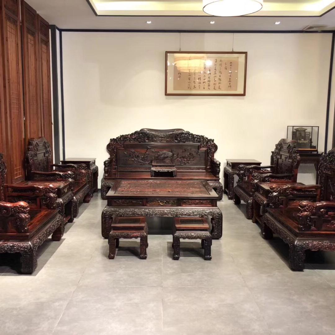 大红酸枝交趾黄檀红木家具