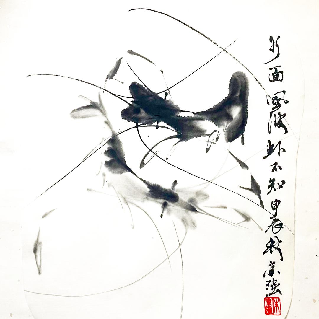 虾贩子画蝦