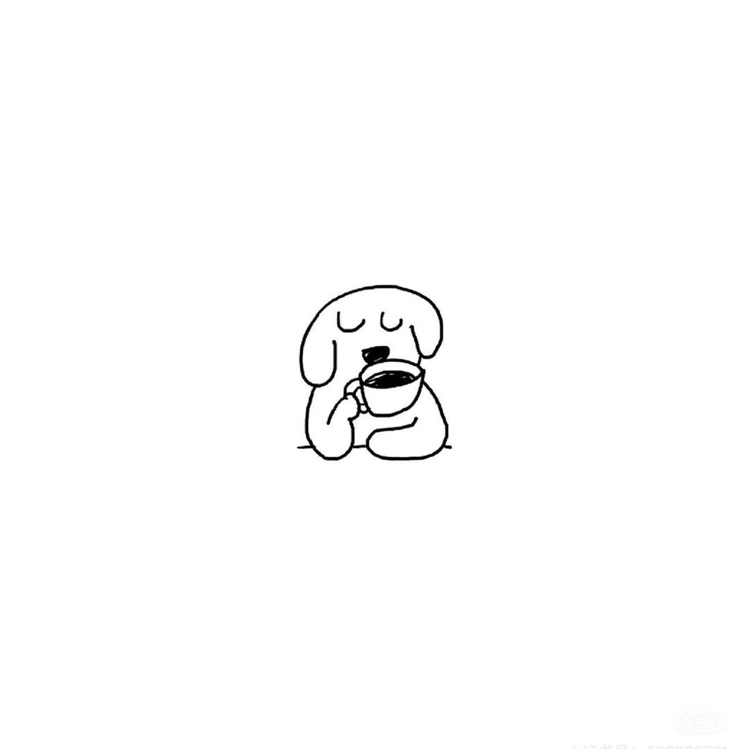 小狗喝咖啡