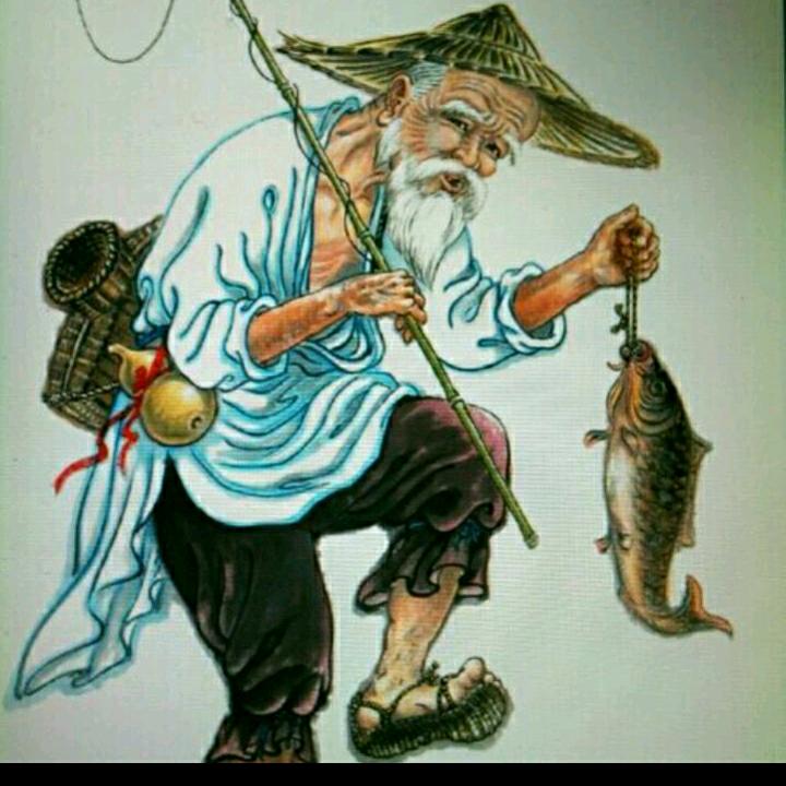 户外 钓渔  老翁