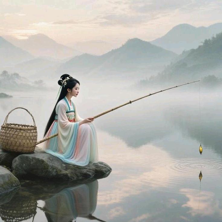 溪畔钓清风